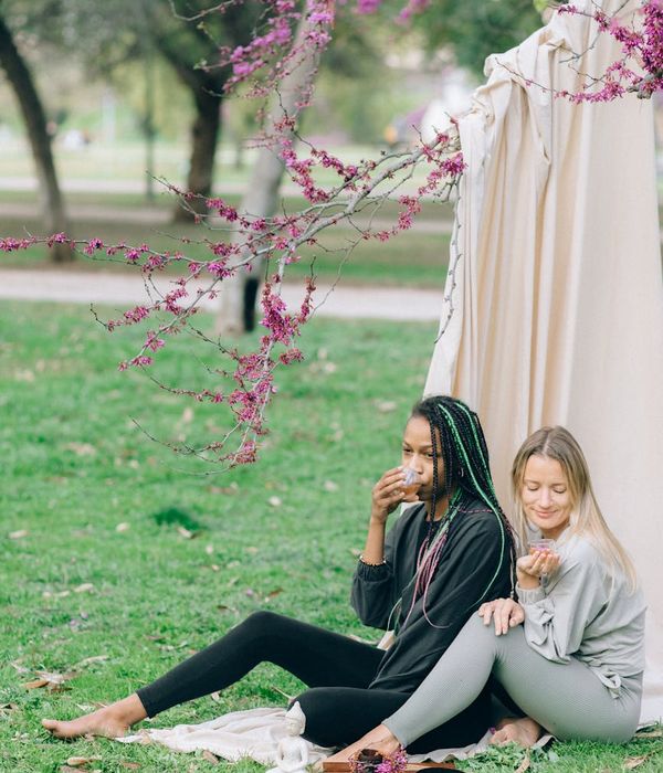 Woman enjoying a moment of calm and active lifestyle outdoors.